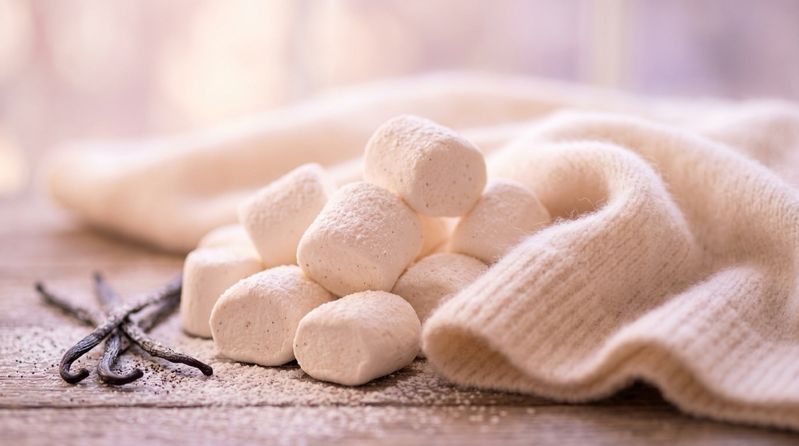 Marshmallows, cashmere and vanilla in soft pink and cream — marshmallow-scented laundry