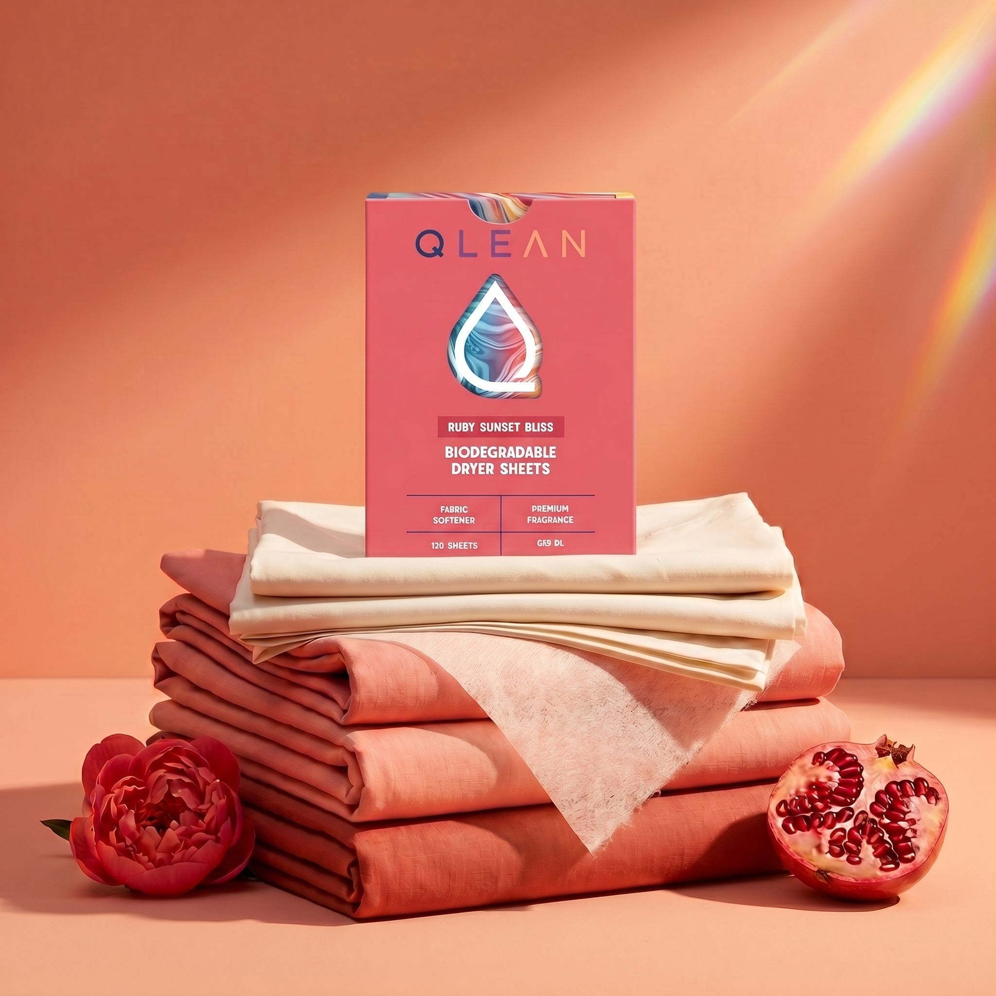 Biodegradable Dryer Sheets - Ruby Sunset Bliss